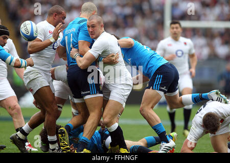 Roma, Italia, 14 feb 2016. RBS 6 Nazioni campionati tra Italia vs Inghilterra a dello Stadio Olimpico su Februry 14, 2016 in Roma. (Ph Marco Iacobucci) Credito: marco iacobucci/Alamy Live News Foto Stock