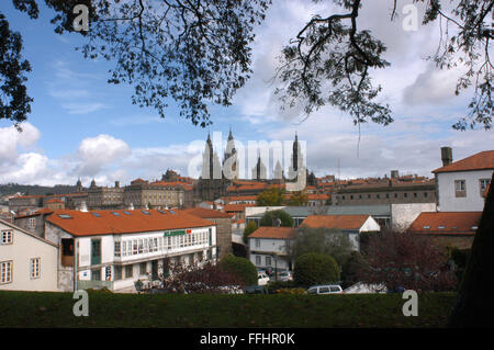 Modo di San Giacomo, Ruta Jacobea. Santiago de Compostela viste. St. James's Way, St. James's percorso, St. James's Trail, Route di S Foto Stock