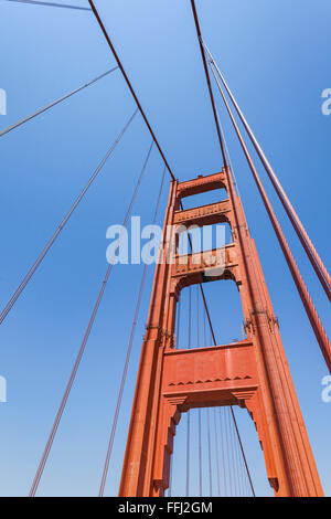 Golden Gate bridge vivid giorno paesaggio, San Francisco Foto Stock