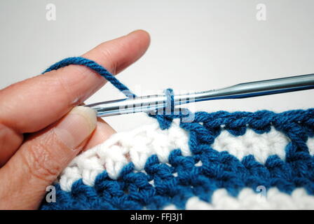 Crochet con blu e bianco Foto Stock