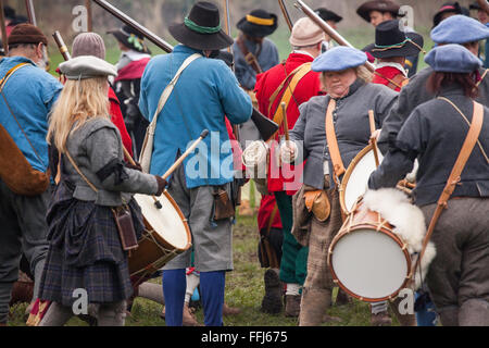 Rievocazione storica dal nodo sigillato società della guerra civile inglese battaglia a Nantwich cheshire england Foto Stock