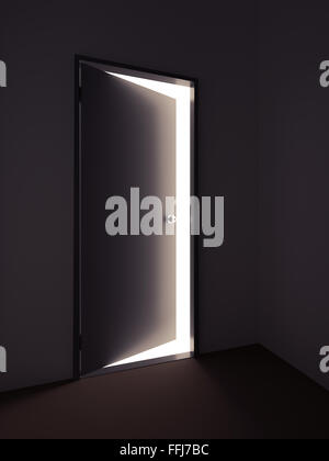Aprire la porta alla fine del corridoio di office Foto Stock