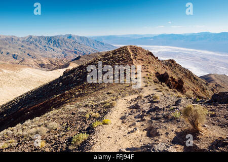 La vista da Dante, vista guardando giù nella valle della morte nel Parco Nazionale della Valle della Morte, California Foto Stock