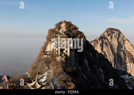 Vista panoramica del picco del nord del monte Huashan, Cina Foto Stock