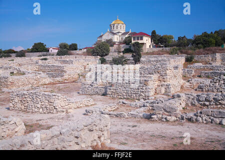 Cattedrale di San Vladimiro nel territorio antico Chersoneso in Crimea Foto Stock