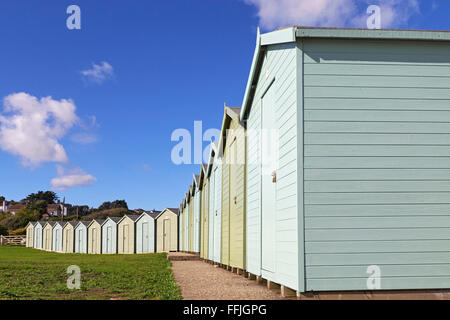 Il Dorset Charmouth beach capanne sulla Jurassic Coast Sito Patrimonio Mondiale Foto Stock