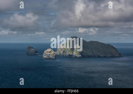 Boreray stac armin & stac lee moody atmosfera da hirta st Kilda Foto Stock