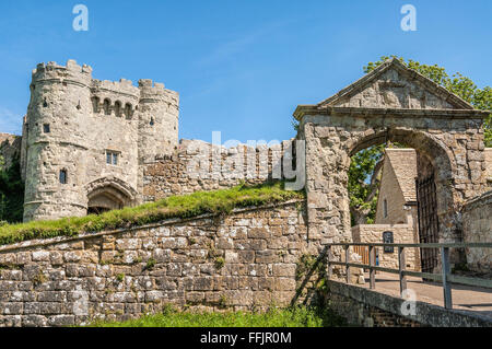 Castello di Carisbrooke sull'Isola di Wight, Inghilterra del Sud Foto Stock