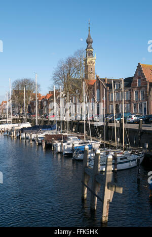 Hafen von Veere, Provinz Seeland, Niederlande | Porto, Veere, Zeeland, Paesi Bassi Foto Stock