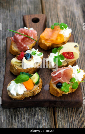 Deliziosi crostini Foto Stock