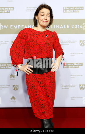 Nicolette Krebitz presso la reception NRW 2016 durante il 66° Festival Internazionale del Cinema di Berlino / Berlinale 2016 a Landesvertretung la Renania settentrionale-Vestfalia il 14 febbraio 2016 a Berlino, Germania. Foto Stock