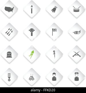 Il memorial day semplicemente le icone Illustrazione Vettoriale