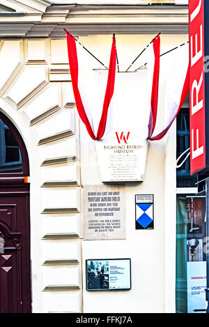 Ex casa di Sigmund Freud, il padre della psicoanalisi, Berggasse 19, Vienna, Austria, ora un museo Foto Stock