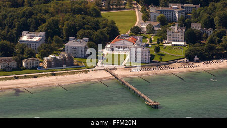 Vista aerea, Grand Hotel Heiligendamm, la tedesca più antica stazione balneare, centro benessere termale beach, molo, Pier, 5 stelle plus Foto Stock