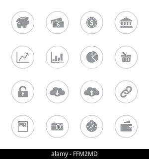 [JPEG] Gray semplice piatto icon set 4 con il telaio a cerchio Foto Stock