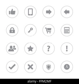 [JPEG] Gray semplice piatto icon set 2 con il telaio a cerchio Foto Stock