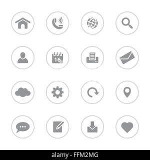[JPEG] Gray semplice piatto icon set 1 con il telaio a cerchio Foto Stock