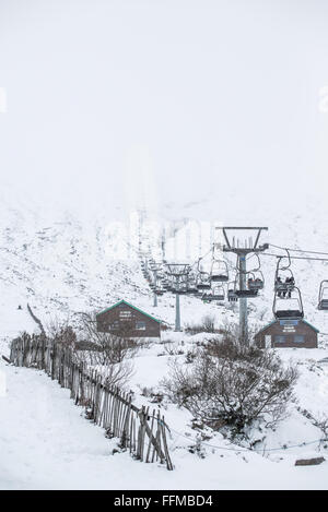 Sedia di sci a Glencoe mountain resort. Foto Stock