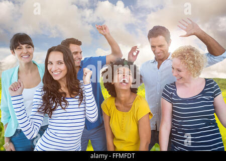 Immagine composita di creative team aziendale avente fun Foto Stock