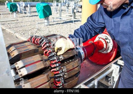 Pipeline Inspection, pigging Foto Stock