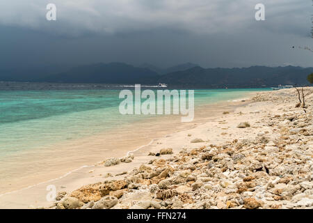 Spiaggia sulla piccola isola Gili Meno, Lombok, Indonesia, Foto Stock