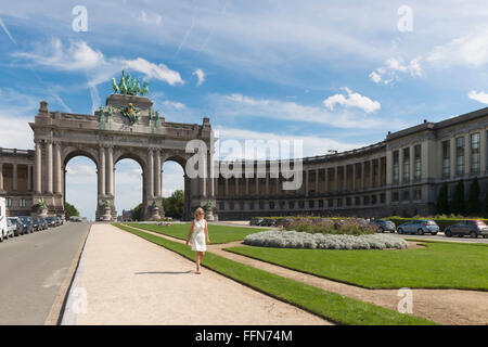 Bruxelles, Parc du Cinquantenaire e Arco di Trionfo, Belgio, Europa Foto Stock