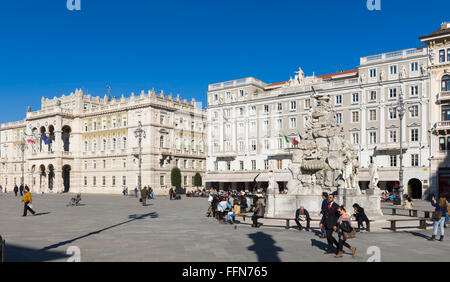 Piazza Unità d'Italia, Trieste, Italia, Europa Foto Stock