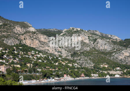 Vista sulla Baie des Fourmis, nei pressi di Beaulieu sur Mer, Alpes Maritimes Provence Alpes Côte d'Azur, PACA, Francia, Europa Foto Stock