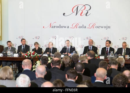 Varsavia, Polonia. Xvi Feb, 2016. Il polacco di Sviluppo Nazionale riunione del Consiglio nel Palazzo presidenziale il 16 febbraio 2016 a Varsavia in Polonia. Credito: MW/Alamy Live News Foto Stock