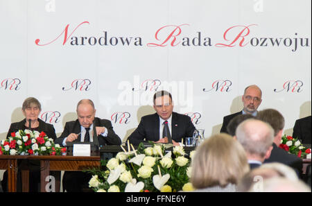 Varsavia, Polonia. Xvi Feb, 2016. Il polacco di Sviluppo Nazionale riunione del Consiglio nel Palazzo presidenziale il 16 febbraio 2016 a Varsavia in Polonia. Credito: MW/Alamy Live News Foto Stock