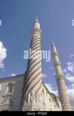 I minareti di Uc Serefeli moschea di Edirne, Turchia Foto Stock