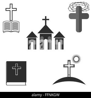Set di icone di religione Foto Stock