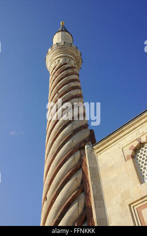 Il minareto di Uc Serefeli moschea di Edirne, Turchia Foto Stock