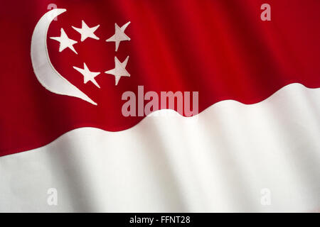 Bandiera di Singapore realizzato in cotone cucito BUNTING Foto Stock