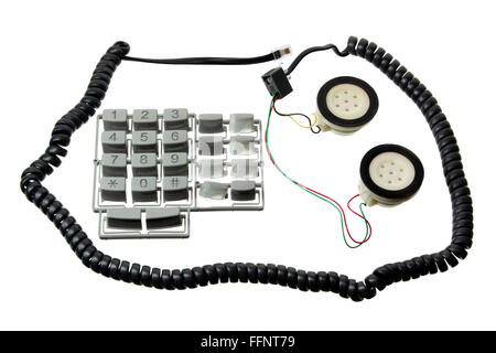 Rotture di cornetta del telefono Foto Stock