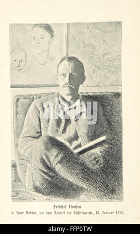 "In Nacht und Eis" copre la spedizione polare norvegese del 1893-1896, descrivendo in dettaglio le sfide affrontate durante il viaggio. I contributi del capitano Sverdrup forniscono ulteriori informazioni sui progressi e i risultati della spedizione durante questa straordinaria avventura artica. Foto Stock
