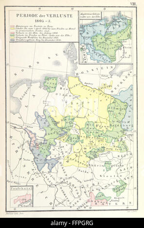 Questo libro in lingua tedesca esamina la storia territoriale dello stato Brandeburgo-prussiano, con analisi dettagliate supportate da dieci mappe storiche. Il libro traccia lo sviluppo dello stato e i cambiamenti territoriali nel corso di diversi secoli. Foto Stock