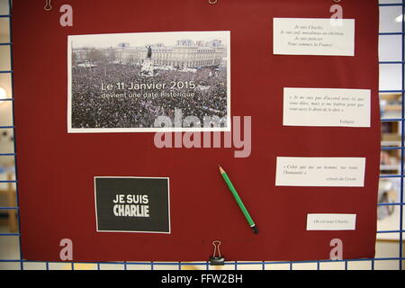 Workshop sulla libertà di espressione e del secolarismo in una scuola di francese - 20/01/2015 - Francia / Essonne - a seguito del terrore Foto Stock