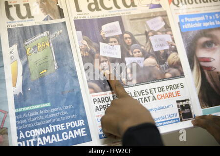 Workshop sulla libertà di espressione e del secolarismo in una scuola di francese - 20/01/2015 - Francia / Essonne - a seguito del terrore Foto Stock