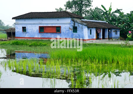 Casa , il villaggio del patrimonio culturale di vita , Vaishali a Kesariya , Bihar , India Foto Stock