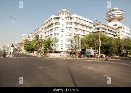 Lockdown strada vuota ; Marine Drive ; Veer Nariman Road ; churchgate ; mumbai ; Maharashtra ; India ; asia Foto Stock