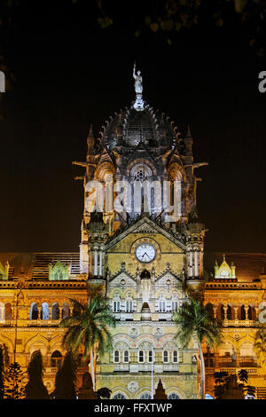 Eredità di Mondo Victoria Terminus VT ora Chhatrapati Shivaji Terminus la stazione ferroviaria CST building , Bombay Mumbai Foto Stock