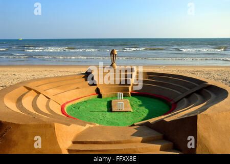 Arte di sabbia a Puri Orissa India Foto Stock