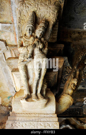 Templi rupestri di Badami Chalukyan re Mangalesa 593 610 A.D , Karnataka , India Heritage Foto Stock