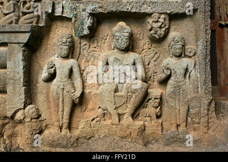 Sculture del Buddha in Karla grotte nel II secolo A.C. , Lonavala , Maharashtra , India Foto Stock