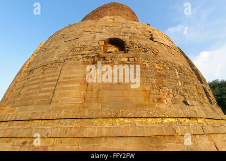 Stupa Dhamekh quinto secolo D.C. Sarnath vicino a Varanasi , Uttar Pradesh , India Foto Stock