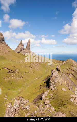 Il Storr rocce sulla isola di Skye. Foto Stock