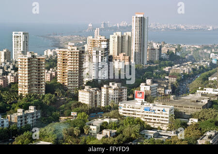 Vista aerea di worli e bandra ; Bombay ; Mumbai ; Maharashtra ; India Foto Stock