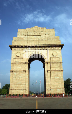 India Gate originariamente chiamato tutta l India War Memorial monument , Rajpath , New Delhi , India Foto Stock