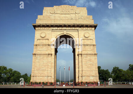 India Gate originariamente chiamato tutta l India War Memorial monument , Rajpath , New Delhi , India Foto Stock